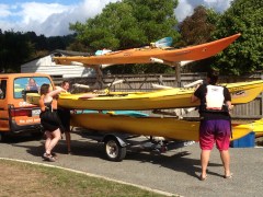 We trailer the boats to the put in.