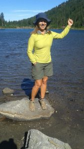 Laura enjoying the warm sun